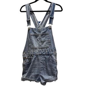 We The Free by Free People Denim Overall Shorts Distressed Blue Jean Size 5